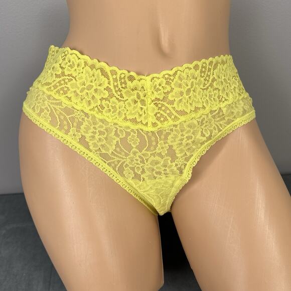 Telltale Panties Size XL Allover Lace Cheeky Headturner Yellow Sheer Panty New - Picture 2 of 8
